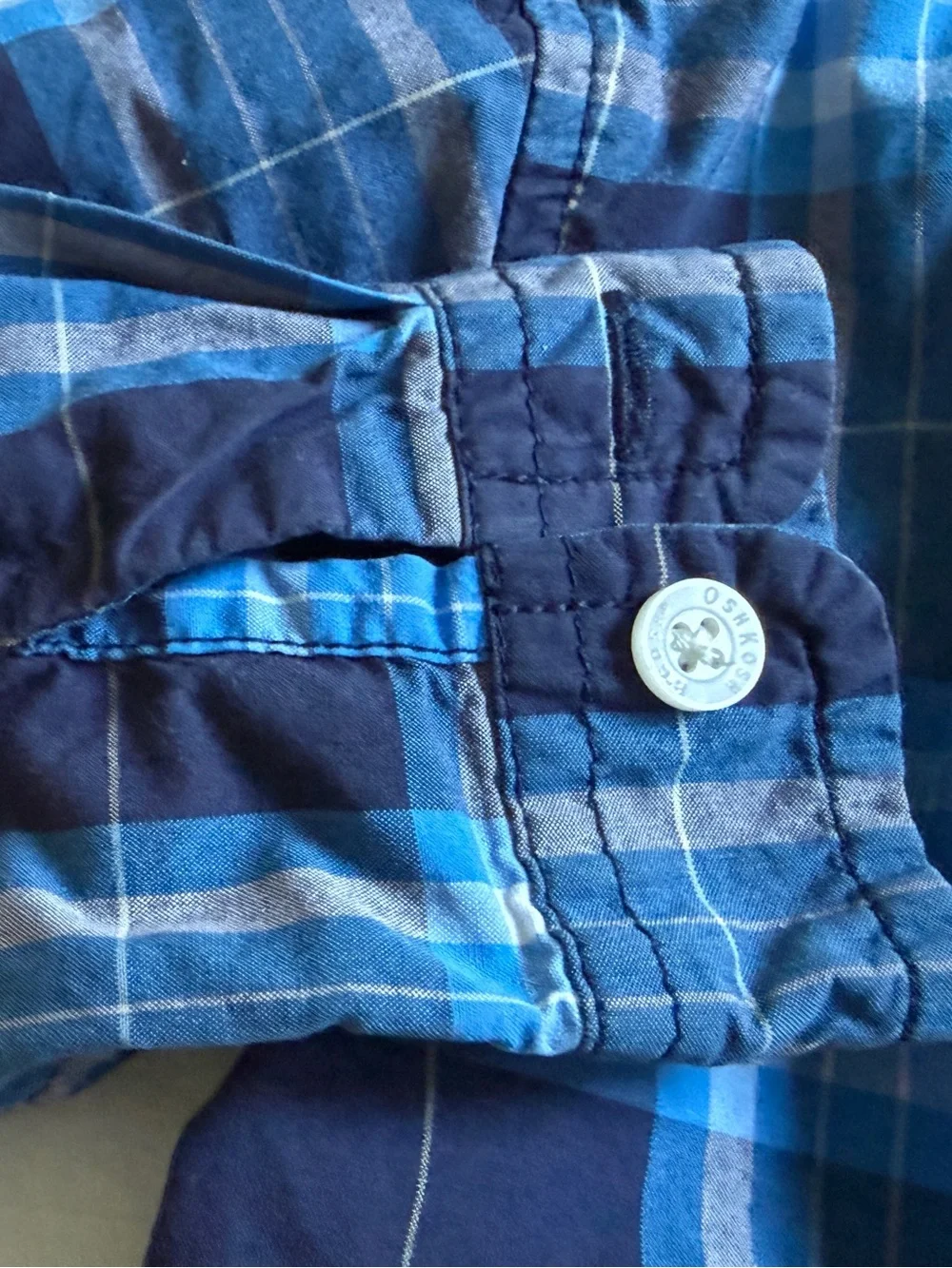 Classic OshKosh B'gosh Long-Sleeve Plaid Button-Down Shirt Sz 18 Months